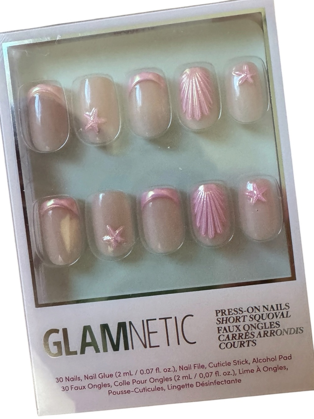 💖NEW Glamnetic Women’s Nude Pink Blush Dunes Coastal Round Short Press On Nails